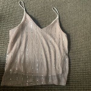 Glitzy light pink tank